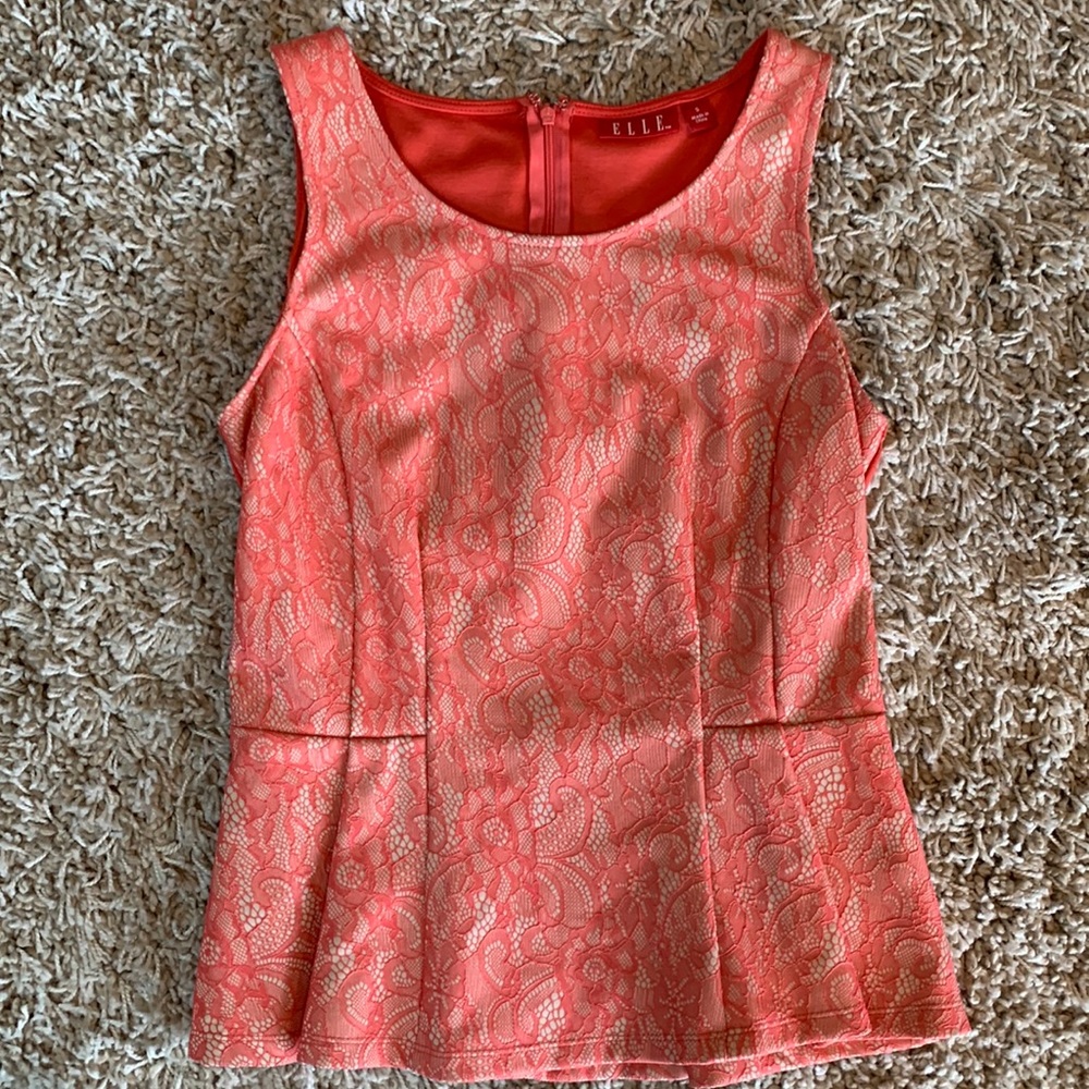 Elle Lace Peplum Tank